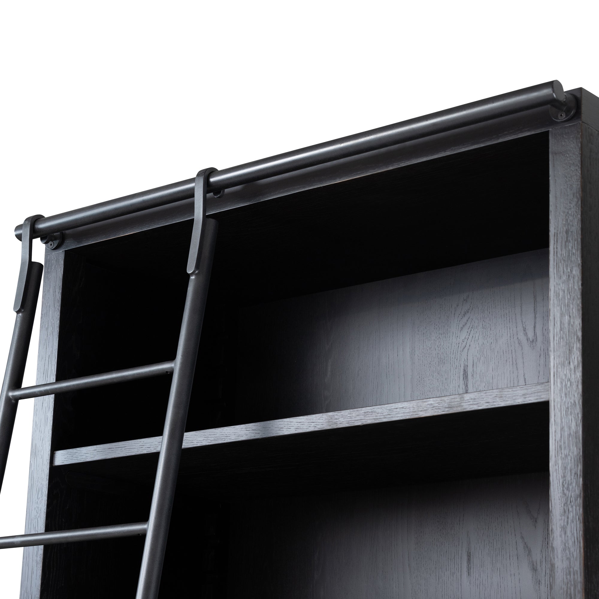 Wilson Black Bookcase With Ladder