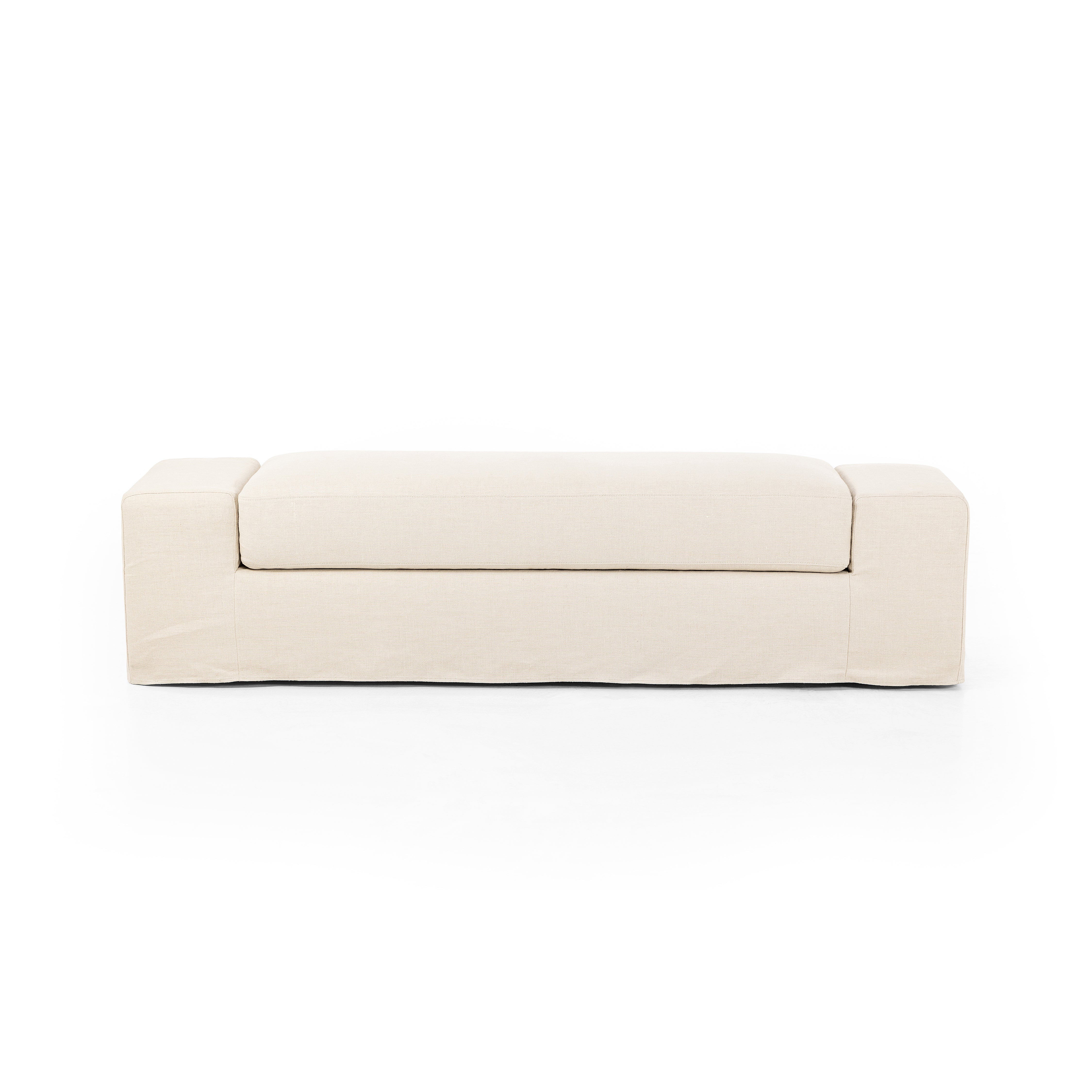 Wide Arm Slipcover Accent Bench-Natural - StyleMeGHD - 