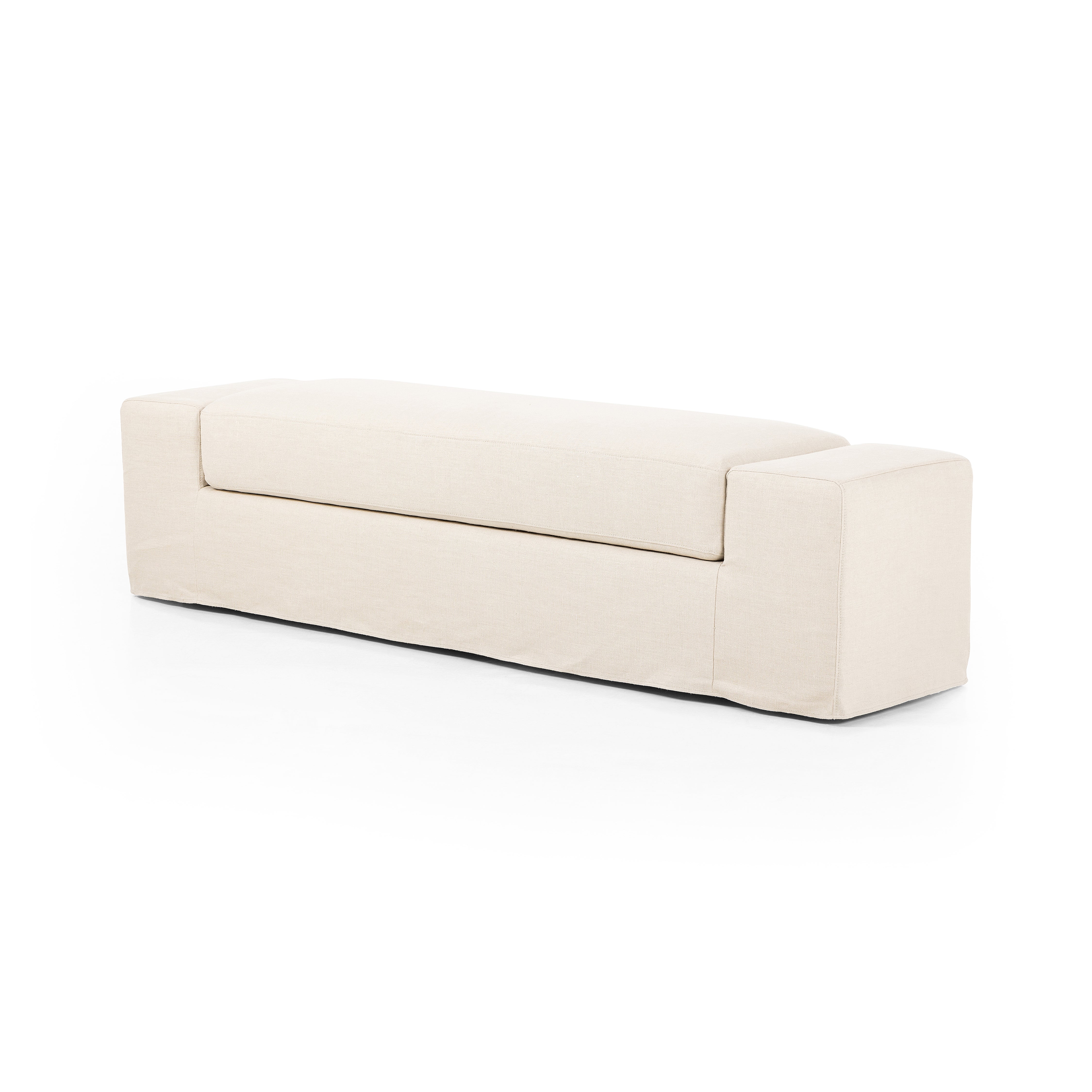 Wide Arm Slipcover Accent Bench-Natural - StyleMeGHD - 