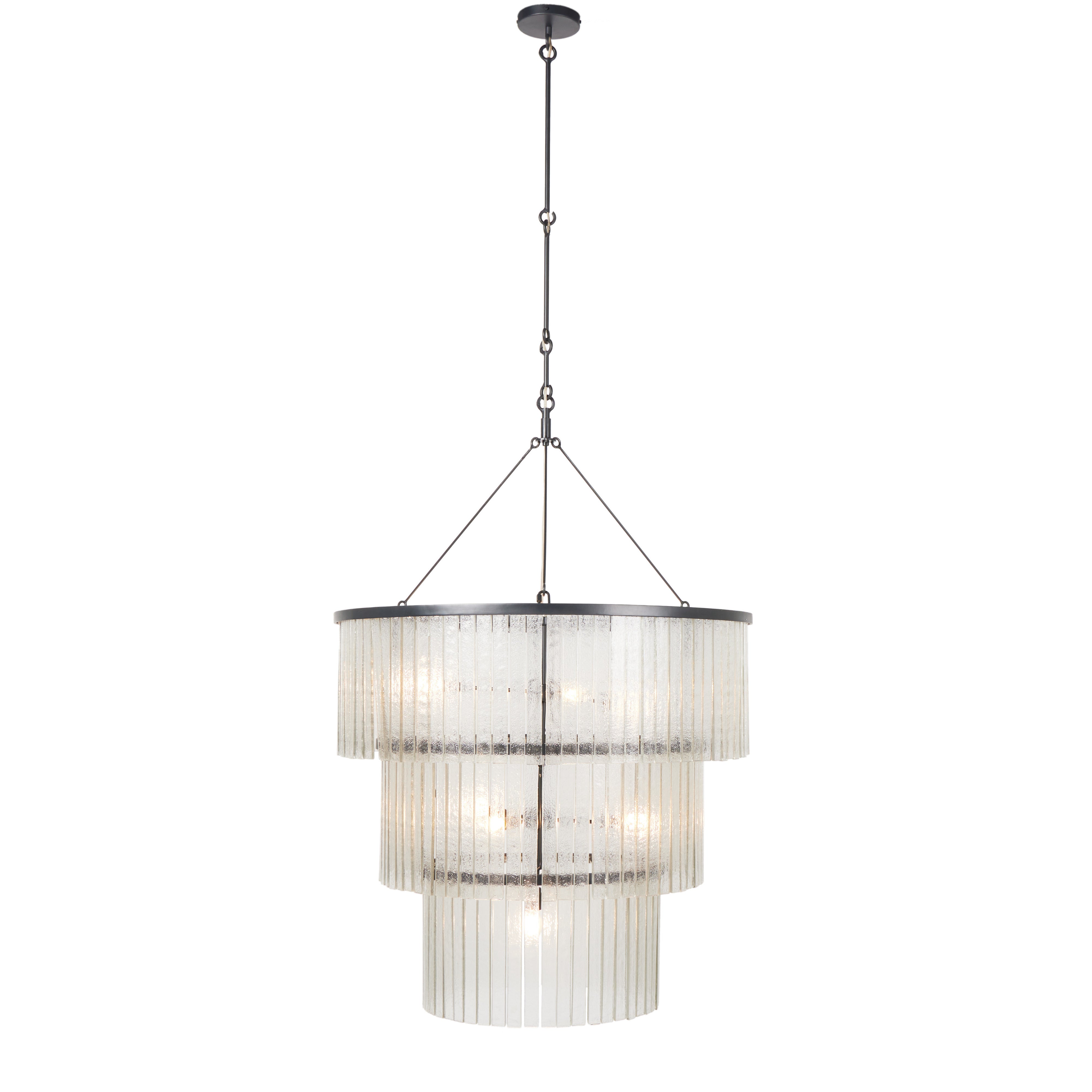 Meredith Large Chandelier-Clr Txt Glass - StyleMeGHD - 