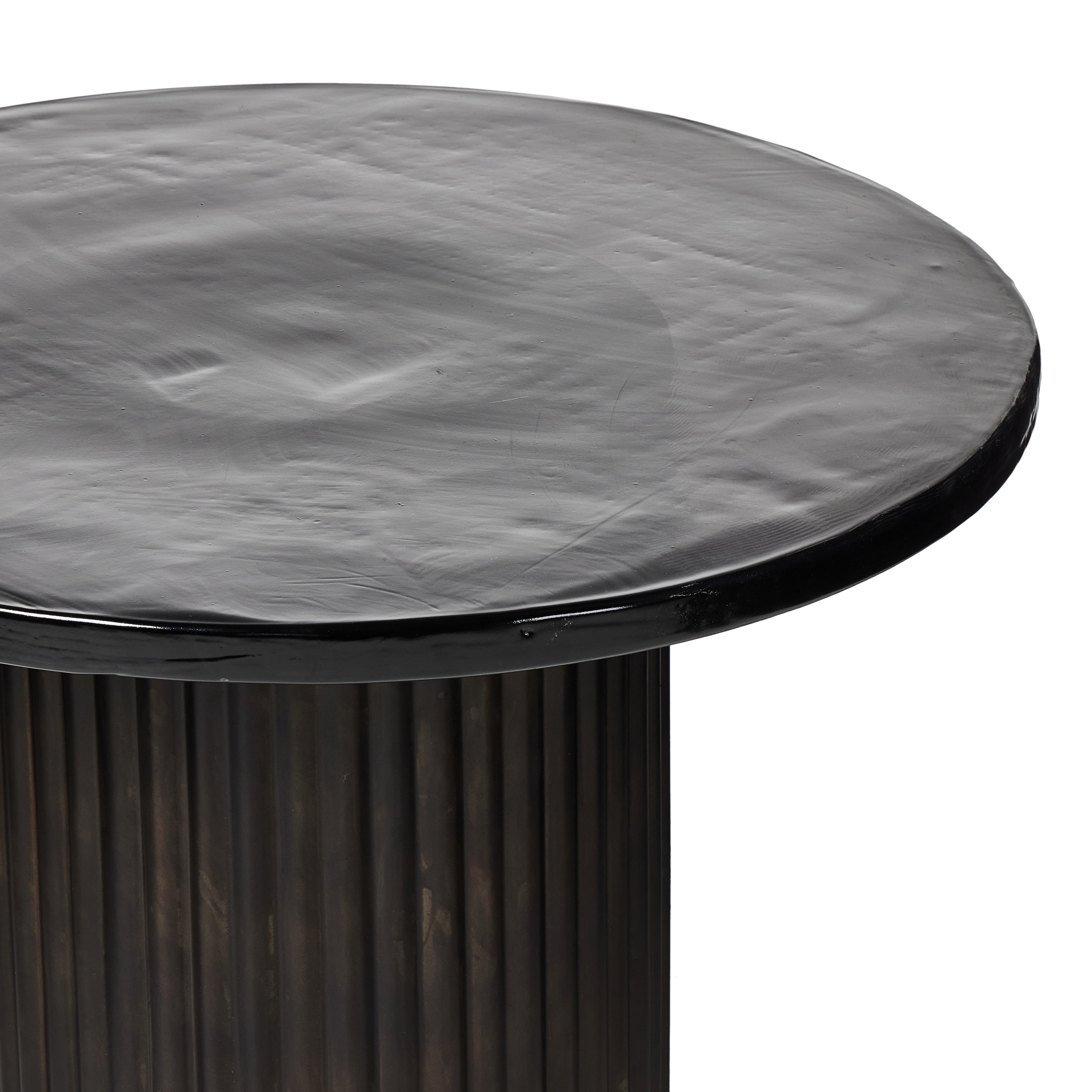 Ruben End Table-Smoked Black Cast Glass - StyleMeGHD - 