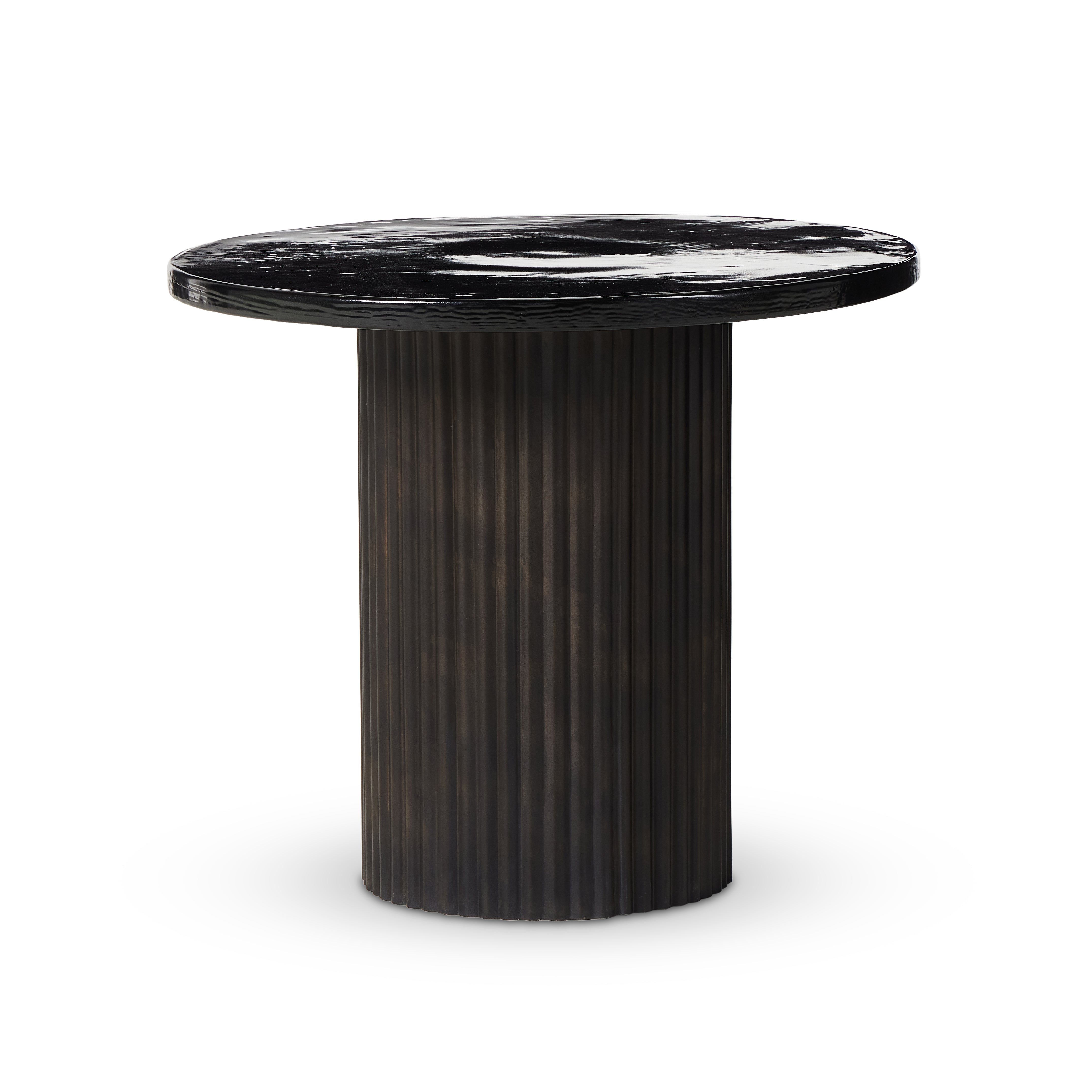 Ruben End Table-Smoked Black Cast Glass - StyleMeGHD - 