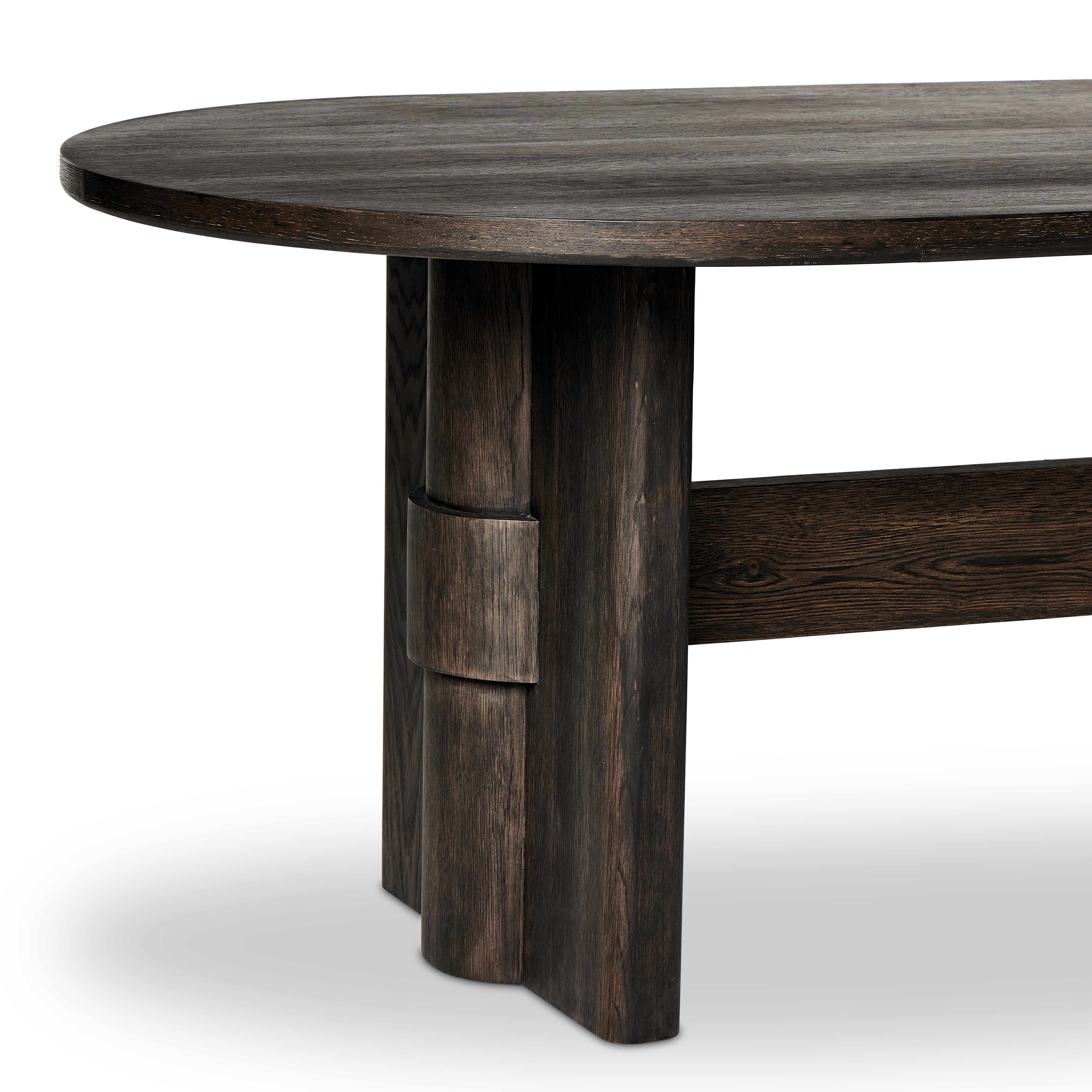 Sylvie Oval Dining Table-Brsd Drk Brwn - StyleMeGHD - 