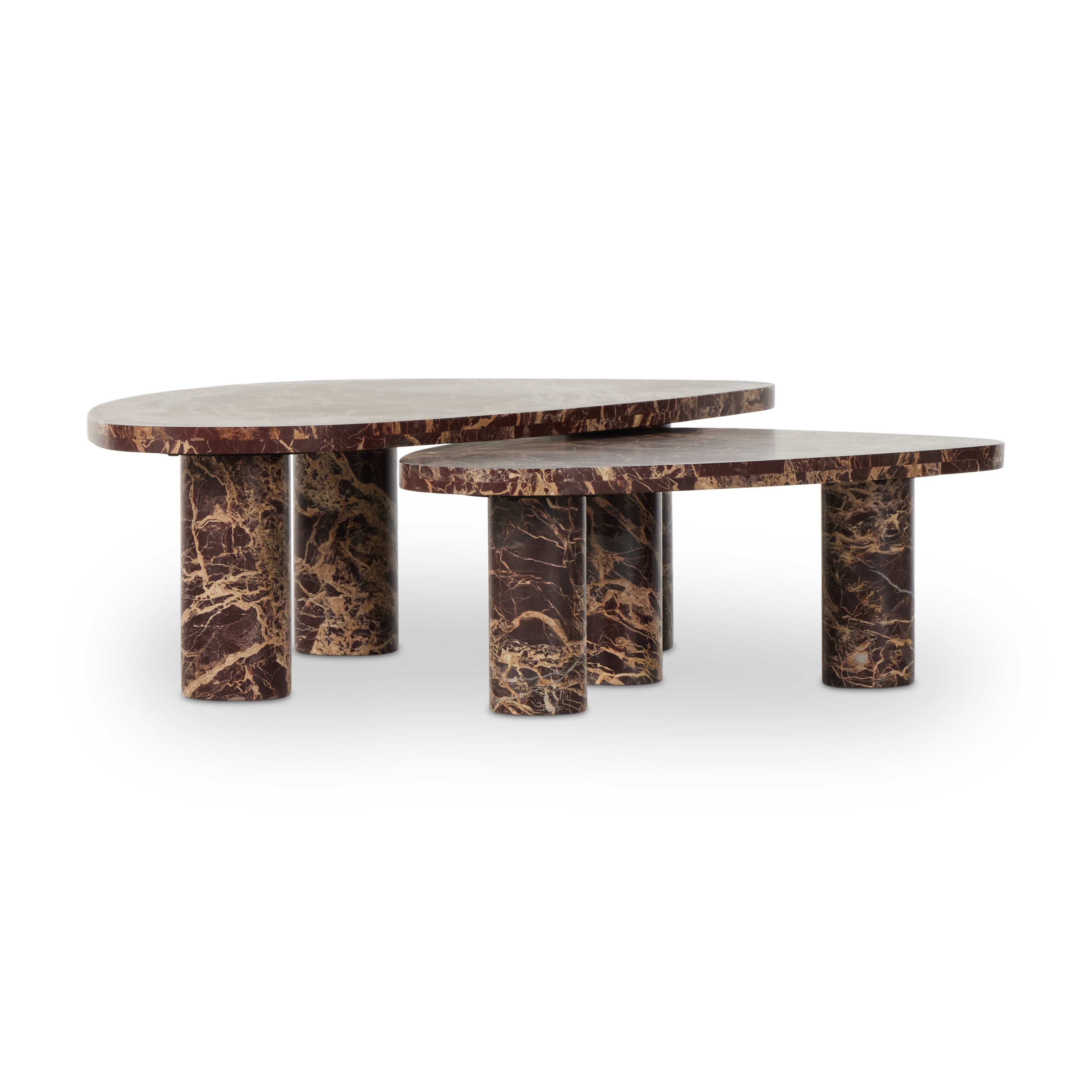 Zion Coffee Table Set-Merlot Marble - StyleMeGHD - 