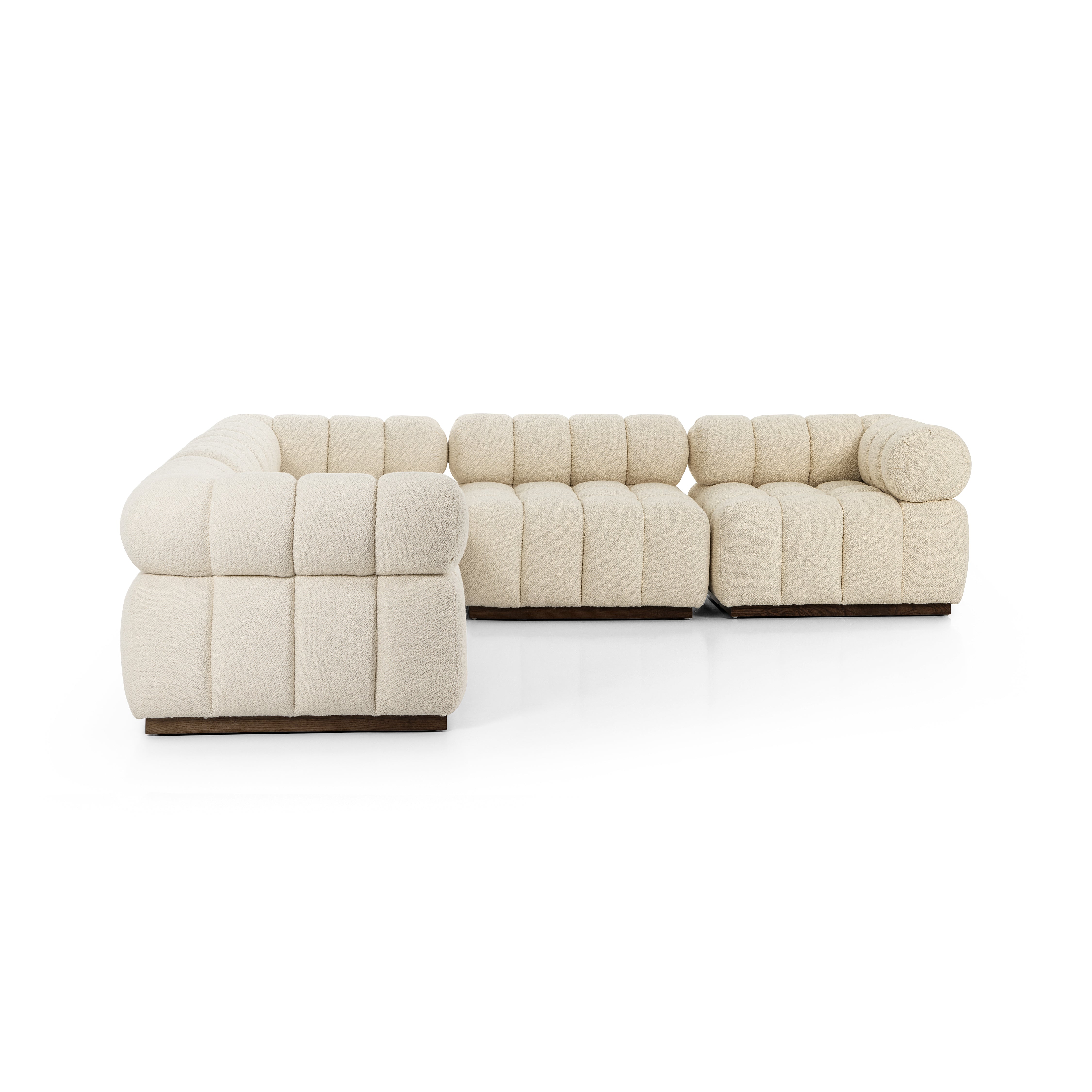 Roma 5 Pc Sectional Sofa-Durham Cream - StyleMeGHD - 