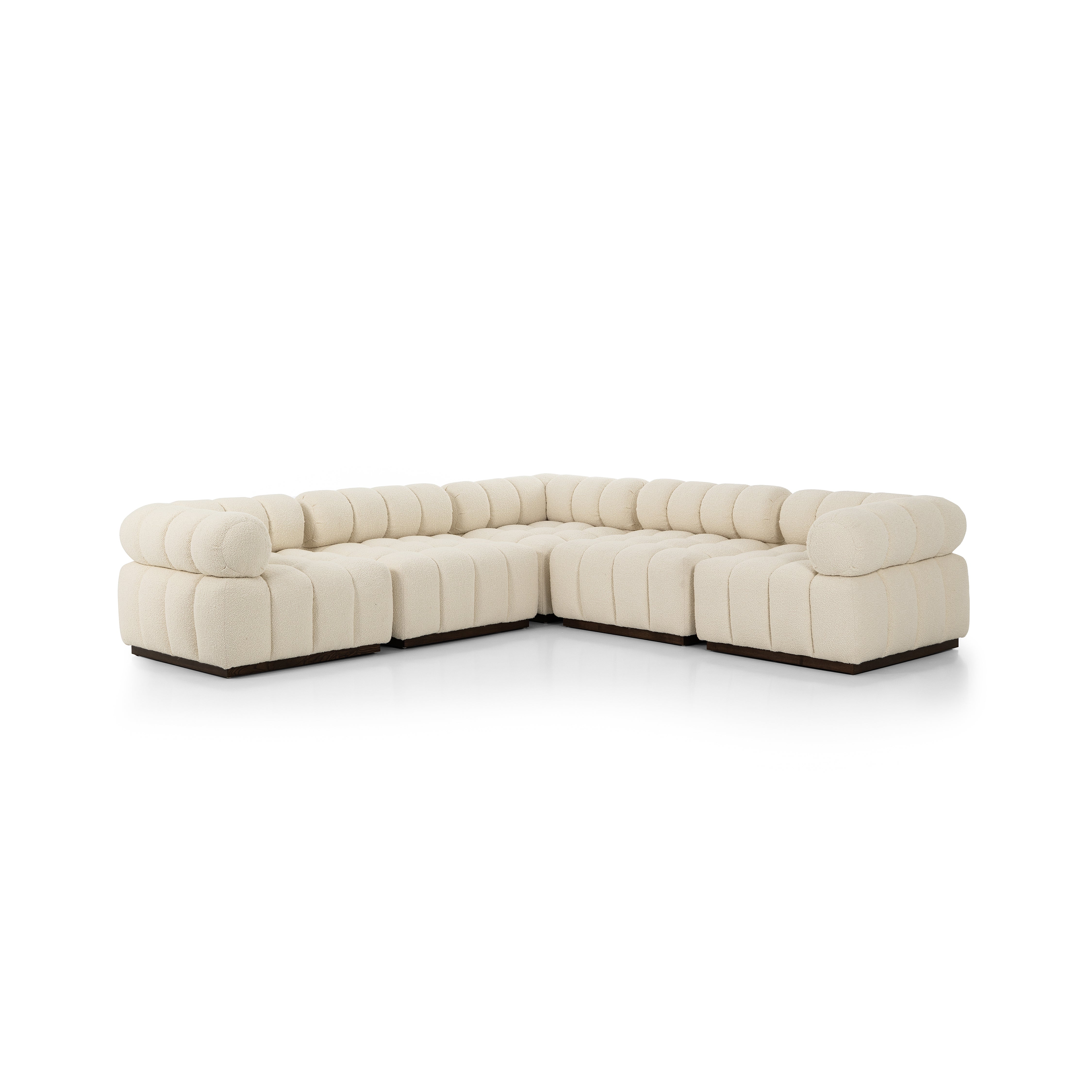 Roma 5 Pc Sectional Sofa-Durham Cream - StyleMeGHD - 