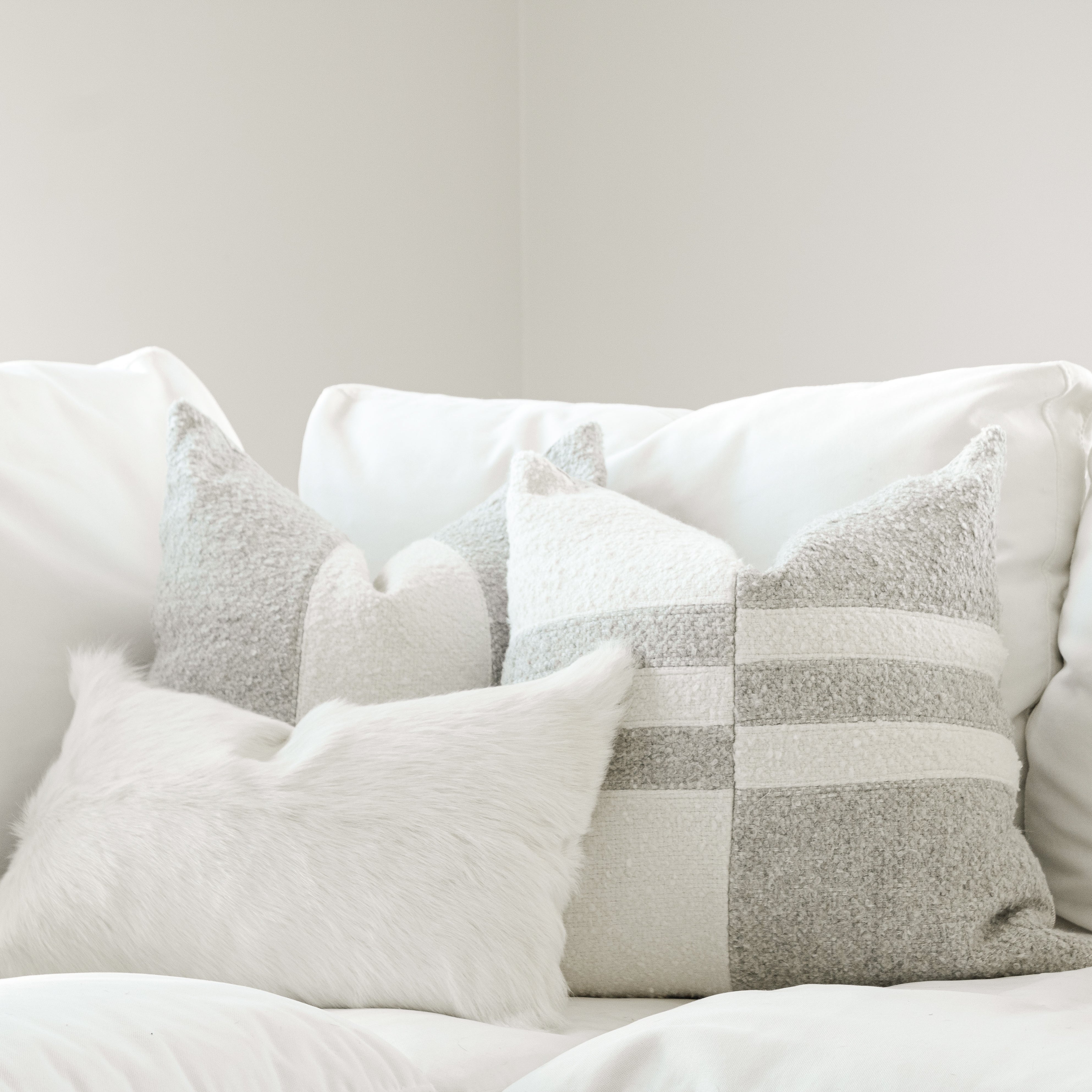 Berber Grey and Oyster Pillow - StyleMeGHD - Pillows + Throws