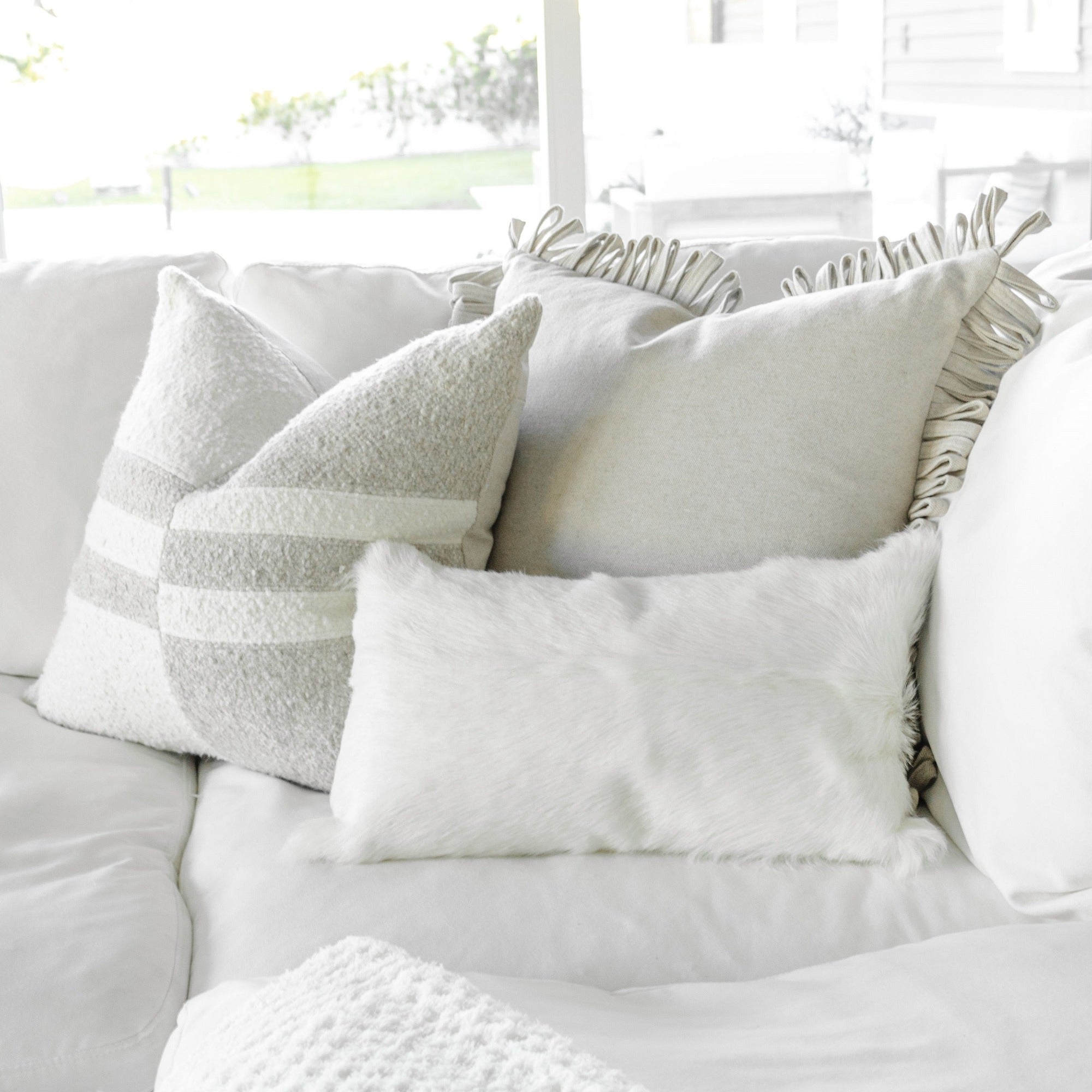 Berber Grey and Oyster Pillow - StyleMeGHD - Pillows + Throws