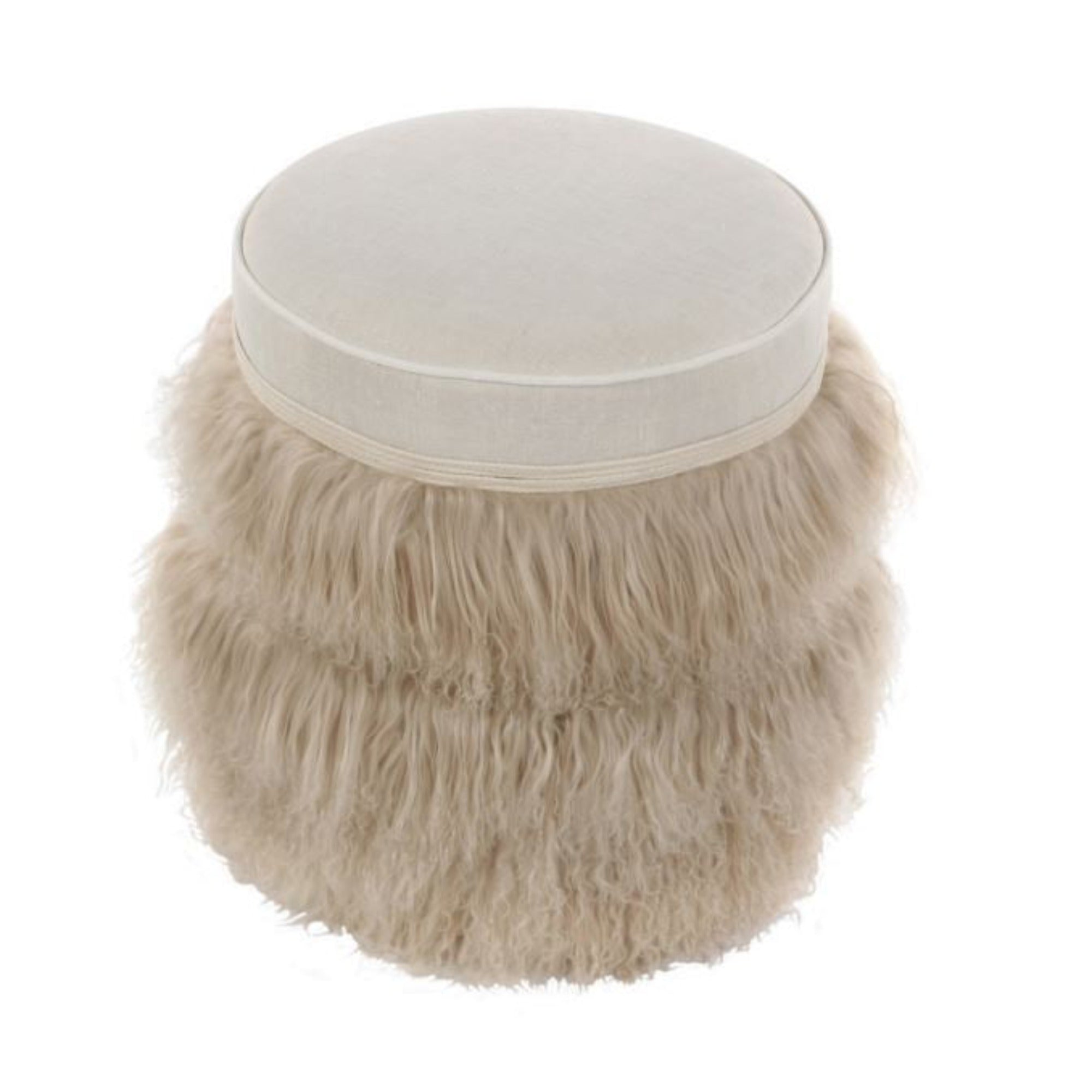 Cecil Pouf, Beige - StyleMeGHD - Beige Pouf Ottoman